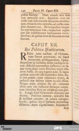 Caput XII. Res Politica Israëlitarum.