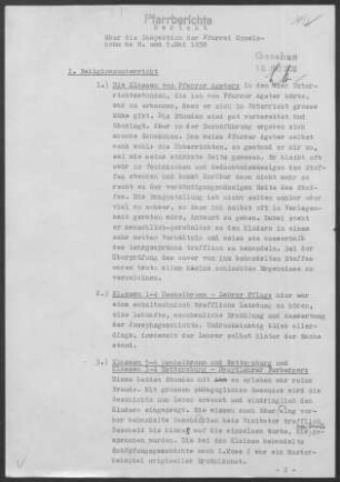 Oppelsbohm mit Filialen: Inspektionsbericht 1958