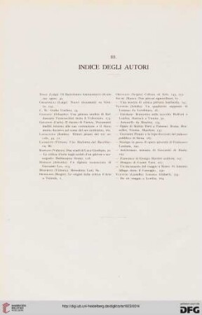 III. Indice degli autori