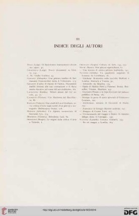III. Indice degli autori