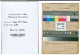 Entnazifizierung Walter Mueller , geb. 24.06.1906 (Einkaeufer)