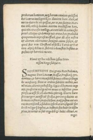 Placuit et hoc edictum ipsius Serenissimi Regis subiiaere.