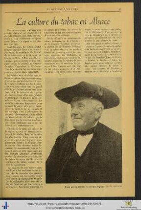 La culture du tabac en Alsace.