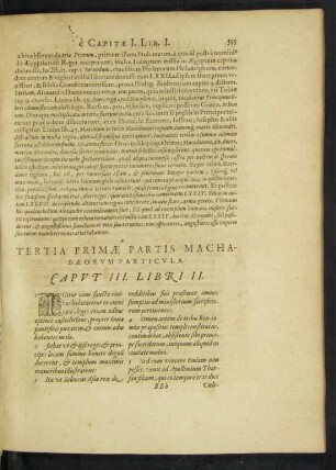 Tertia Primae Partis Machabaeorum Particula.