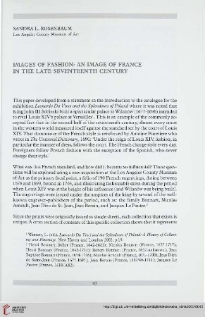Images of fashion: An image of France in the late seventeenth century