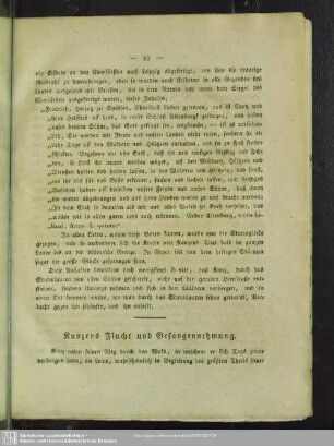 Kunzens Flucht und Gefangennehmung