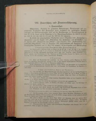 VIII. Feuerschutz und Feuerversicherung.