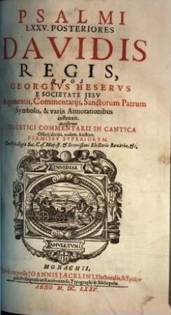 Psalmi CL. Regis Davidis, [2]. Psalmi LXXV Posteriores Davidis Regis