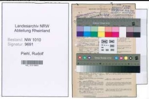Entnazifizierung Rudolf Piehl , geb. 20.09.1896 (Postinspektor)