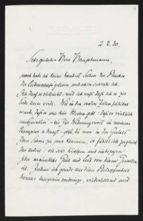 Brief von Rudolf G. Binding an Gerhart Hauptmann