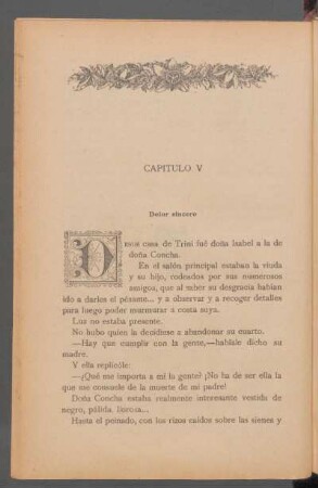 Capítulo V - Dolor sincero