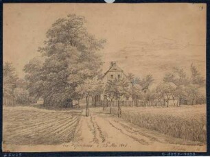 Das Fischhaus (Gasthof, ursprünglich Wohnhaus des Teichwärters der Fischmannsteiche, später des Revierförsters) an der Radeberger Straße in der Dresdner Heide nordöstlich von Dresden