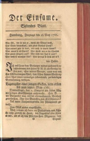 Siebendes Blatt