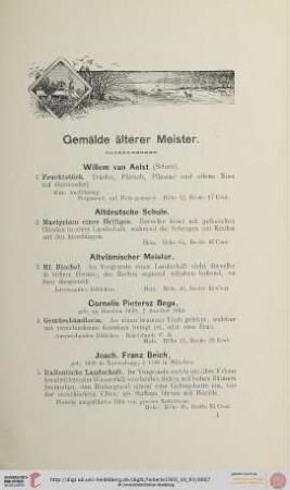 Gemälde älterer Meister (Nr. 1-153)