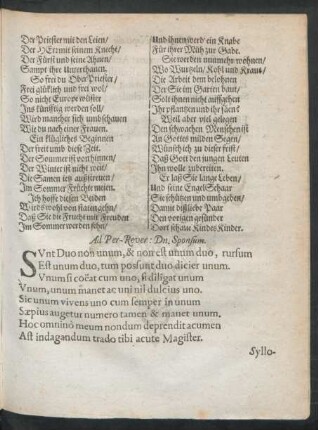 Ad Per-Rever: Dn. Sponsum.