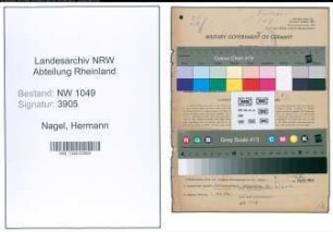 Entnazifizierung Hermann Nagel , geb. 02.09.1910 (Dachdecker)