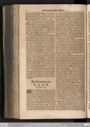 Die Belagerung von Raab. Anno 1594.