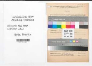 Entnazifizierung Theodor Bode , geb. 12.11.1889 (Oberstleutnant)