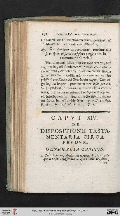 Caput XIV: De dispositione testamentaria circa feudum