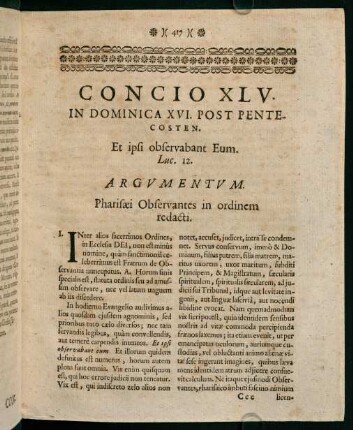 417-425, Concio XLV. in dominica XVI. post pentecosten