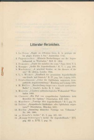 Litteratur-Verzeichnis.