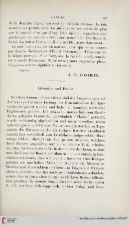 Litteratur und Funde