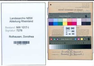Entnazifizierung Dorothea Rothausen , geb. 15.09.1904 ()