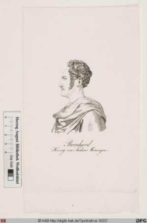 Bildnis Bernhard II. (Erich Freund), Herzog zu Sachsen-Meiningen-Hildburghausen (reg. 1821-66)