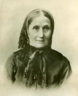 Portrait einer alten Dame in Volkstracht. Büste