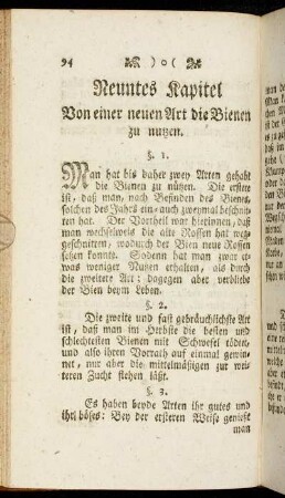Neuntes Kapitel Von einer neuen Art die Bienen zu nutzen.