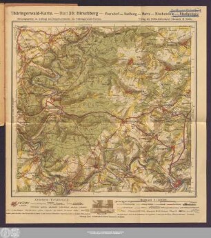 Thüringerwald-Karte. — Blatt 39: Hirschberg — Ebersdorf — Saalburg — Harra — Blankenstein — Blankenburg.