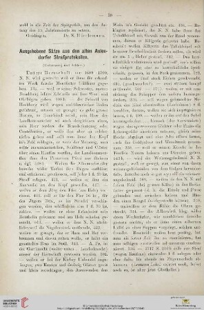 Ausgehobene Sätze aus den alten Aulendorfer Strafprotokollen