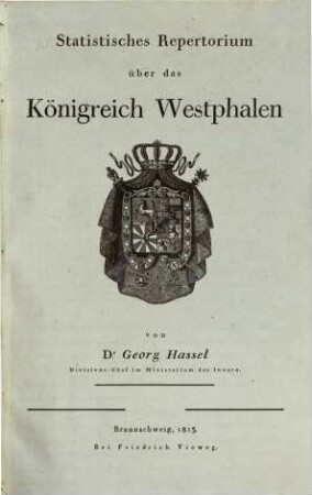 Statistisches Repertorium über das Königreich Westphalen