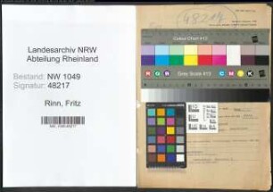 Entnazifizierung Fritz Rinn , geb. 18.01.1893 (Lehrer)