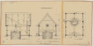 Lasbeck bei Havixbeck (Kreis Münster): Hof Meier. Brunnenhaus (Grundriss, Ansichten, Schnitt)