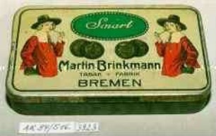 Blechdose für 50 Gramm "Smart Martin Brinkmann TABAK = FABRIK BREMEN"