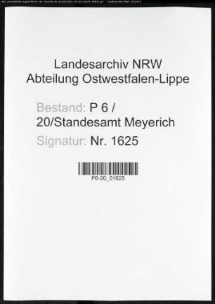 Sterberegister Standesamt Meyrich