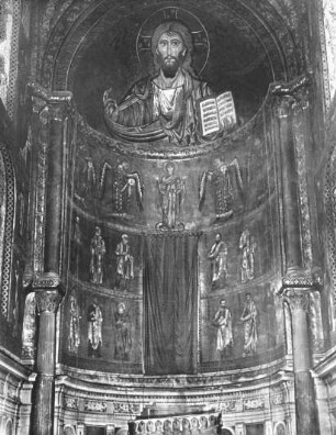 Cefalù, Kathedrale, Apsis-Mosaik, Christi Pantokrator, Maria, vier Erzengel, zwölf Apostel
