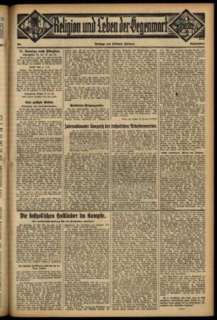 Dritte Ausgabe vom Sonntag, den 20. September 1931.