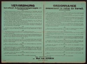 "Verordnung betreffend Arbeitsverweigerungen usw." (No. 333)