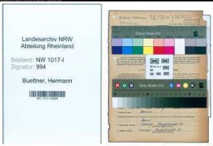 Entnazifizierung Hermann Buettner , geb. 26.04.1900 (Schneidermeister)