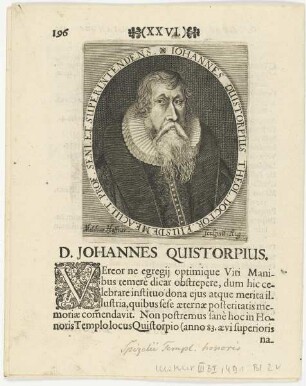 Bildnis des Iohannes Quistorpius
