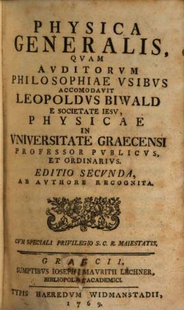 Physica Generalis