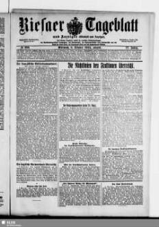 Riesaer Tageblatt und Anzeiger : (Elbeblatt und Anzeiger) : amtliche Bekanntmachungen für die Stadt und den Landkreis Riesa