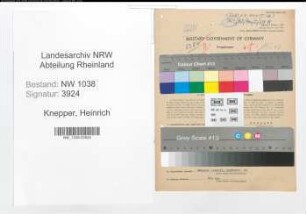 Entnazifizierung Heinrich Knepper , geb. 23.07.1906 (Finanzbeamter)