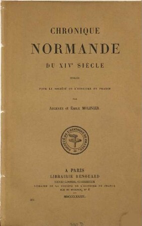 Chronique Normande du XIVe siècle