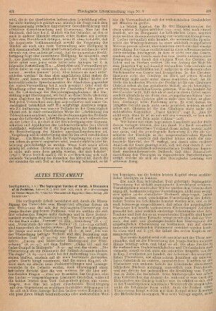 475-480 [Rezension] Zēlîgman, Yiṣḥāq Aryē, The Septuagint version of Isaiah
