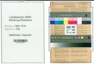 Entnazifizierung Heinrich Dahlmann , geb. 08.08.1905 (Fleischer)