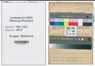 Entnazifizierung Wilhelmine Krueger , geb. 13.02.1921 (Kaufm.Angestellte)