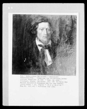 Deutsches Künstleralbum: Sammlung von Bildnissen Germanischer Künstler in Rom — fol. 69: Bildnis des Malers Friedrich Burghard Müller aus Kassel (1811-1859)